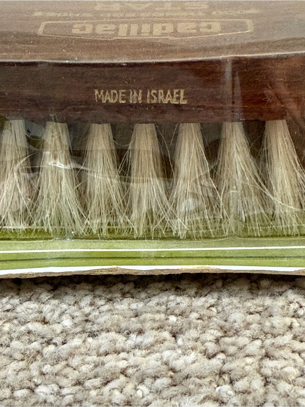 Vintage Cadillac Satellite Shoe Brush 100% Horsehair Made in Israel NOS Sealed - Picture 4 of 8